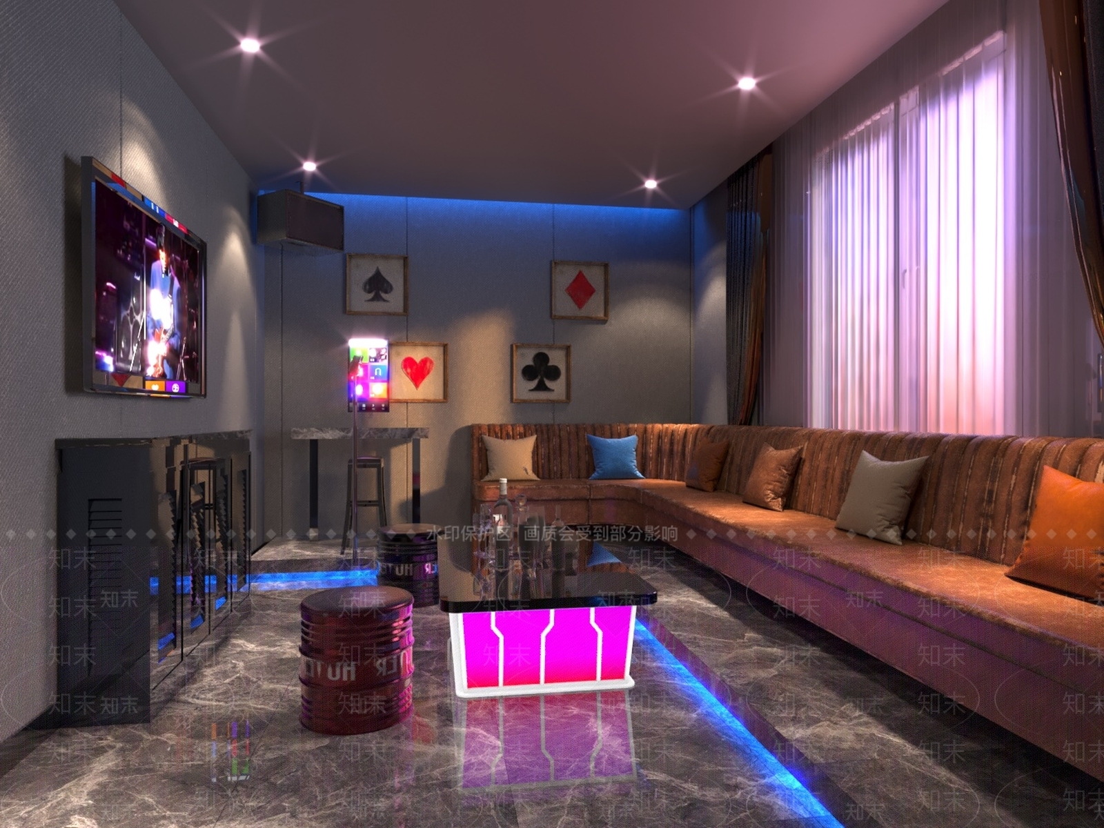 现代KTV包房3D模型下载【ID:1146370067】
