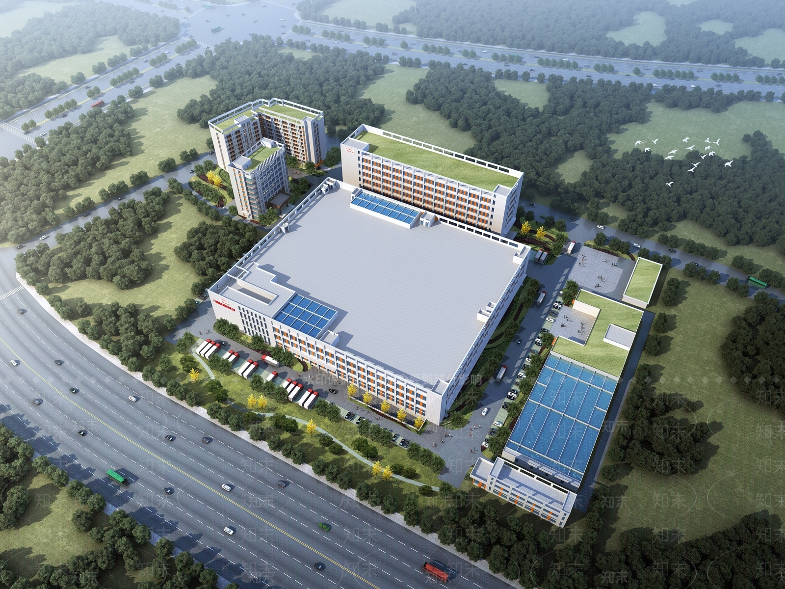 现代工业厂房3D模型下载【ID:1146395824】