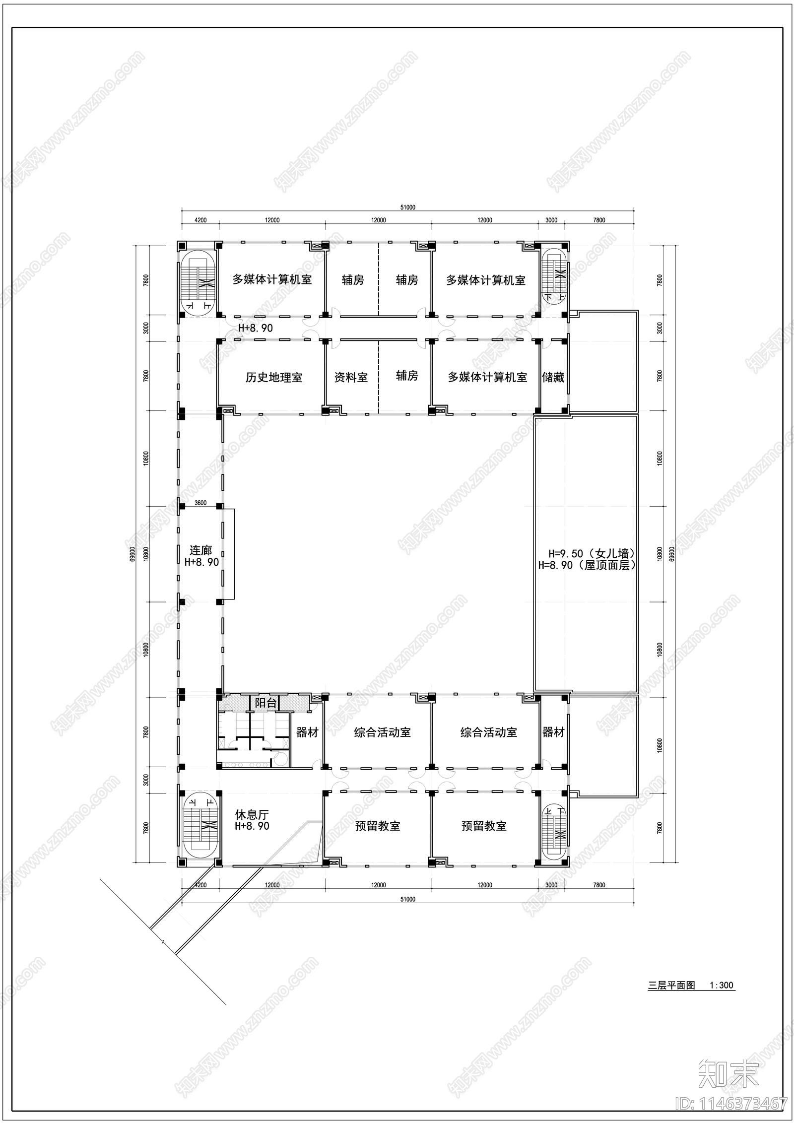 教学楼cad施工图下载【ID:1146373467】