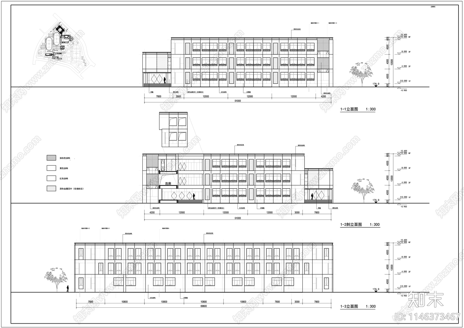 教学楼cad施工图下载【ID:1146373467】