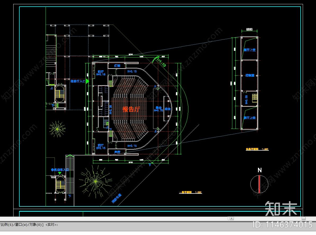学校报告厅cad施工图下载【ID:1146374015】
