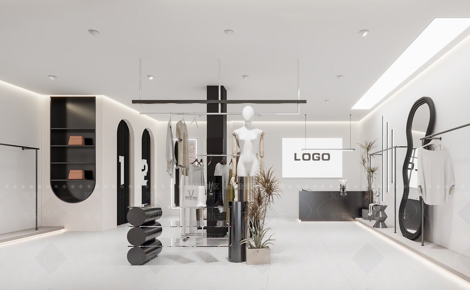 现代服装鞋店3D模型下载【ID:1146375723】