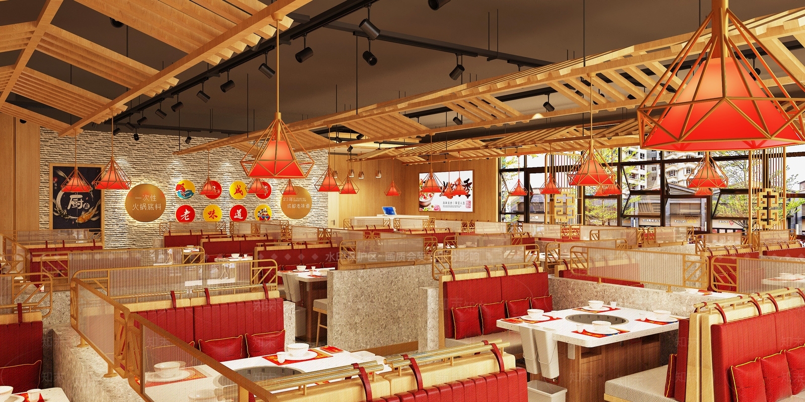 新中式火锅店3D模型下载【ID:1146382934】