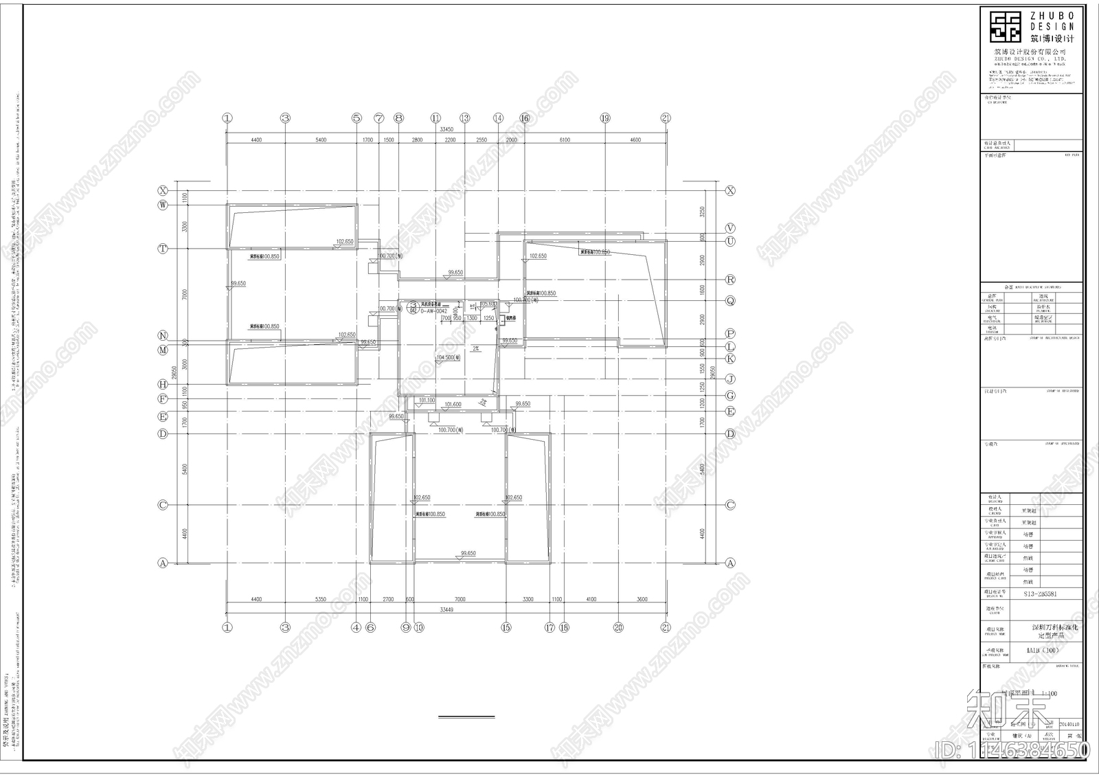 高层住宅楼建筑cad施工图下载【ID:1146384650】