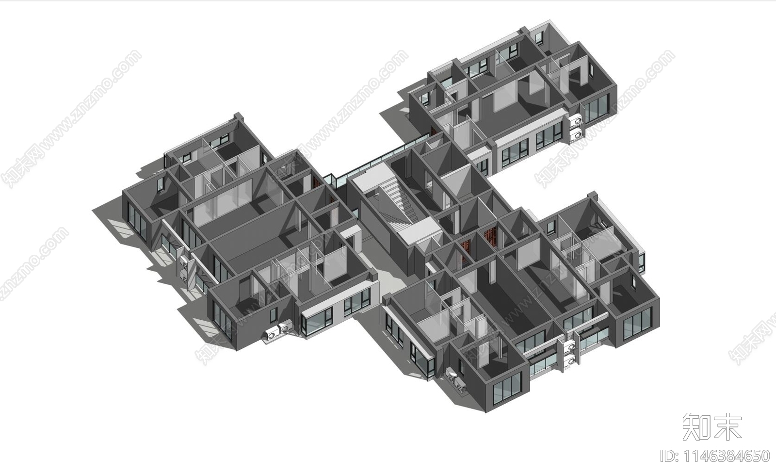 高层住宅楼建筑cad施工图下载【ID:1146384650】