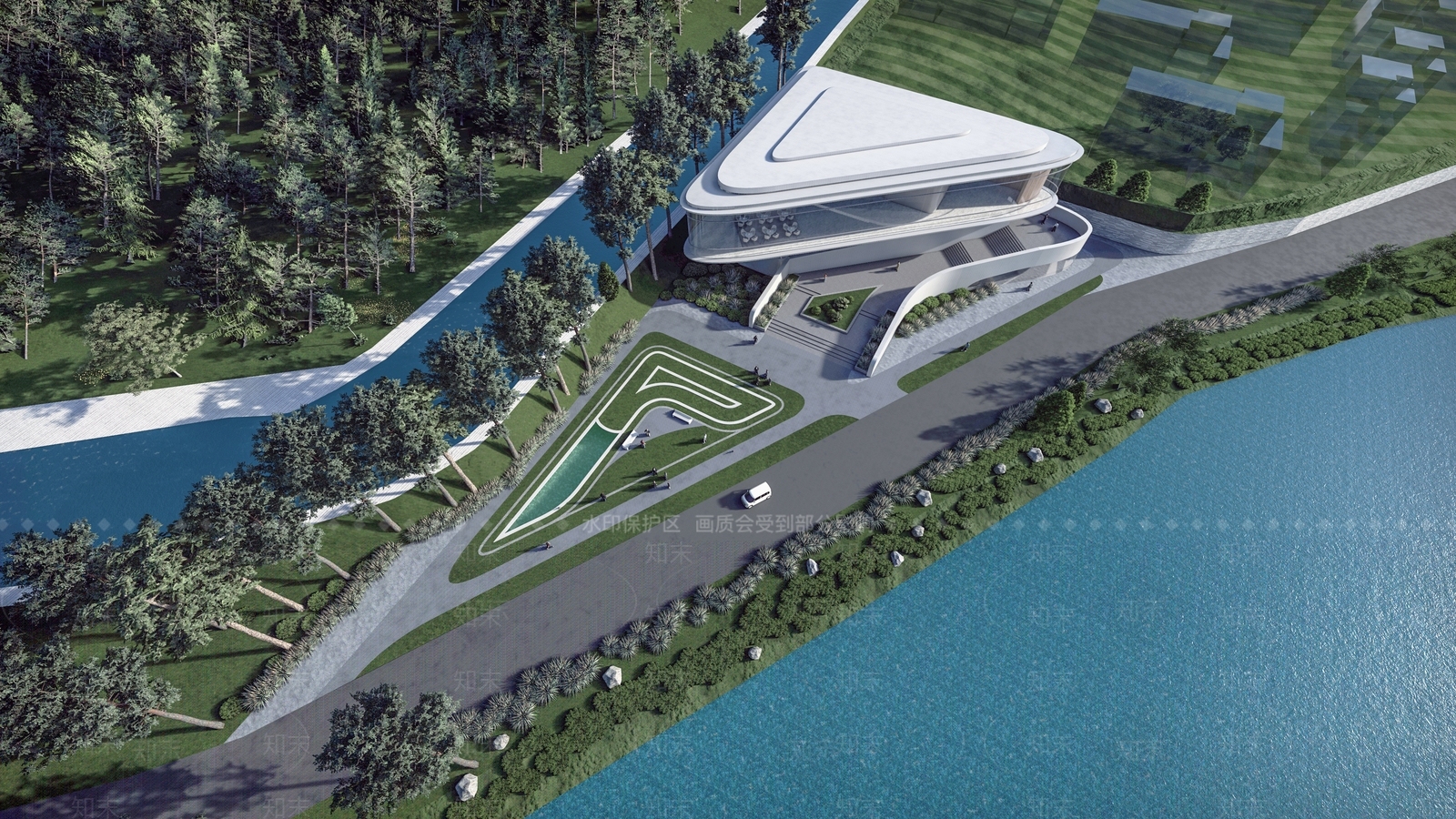 现代售楼处建筑SU模型下载【ID:1146681906】