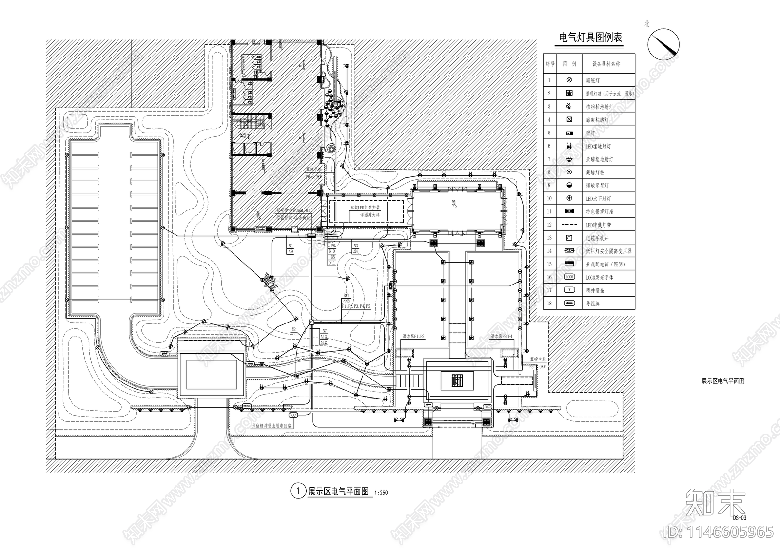 新中式示范区给排水电气系统cad施工图下载【ID:1146605965】