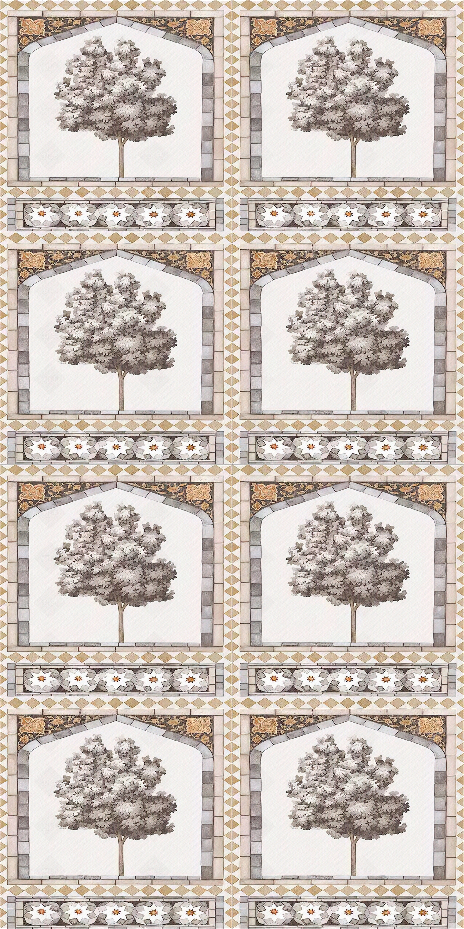 法式田园花砖贴图下载【ID:1146390631】