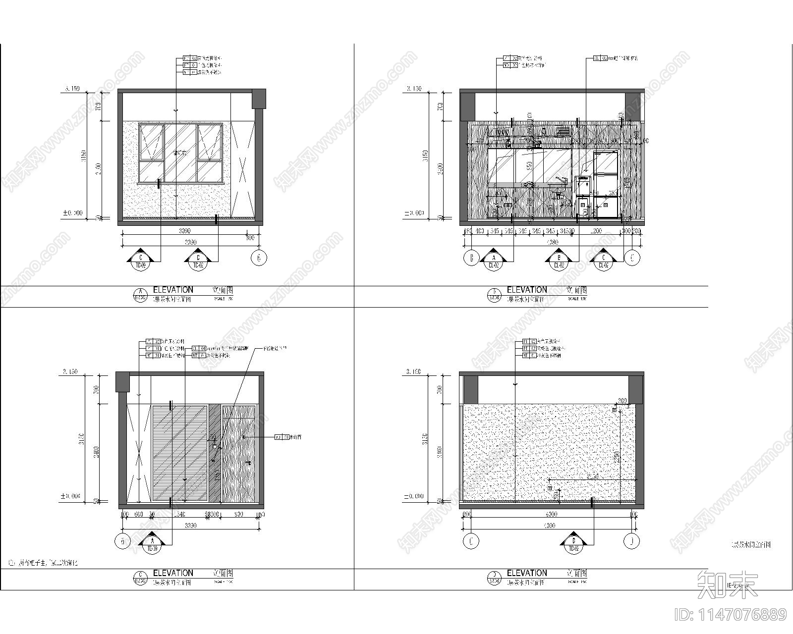 现代风格办公室室内cad施工图下载【ID:1147076889】