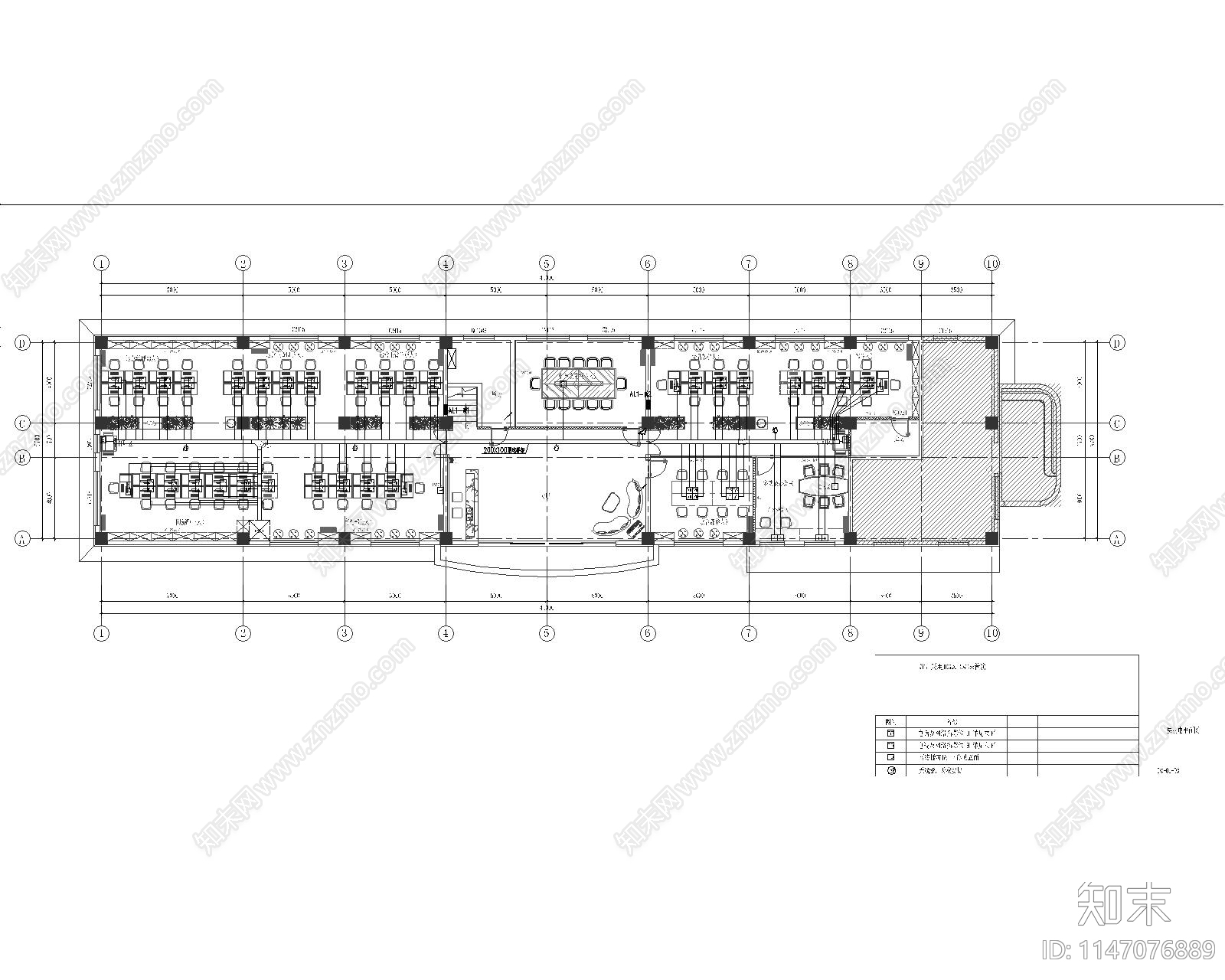 现代风格办公室室内cad施工图下载【ID:1147076889】