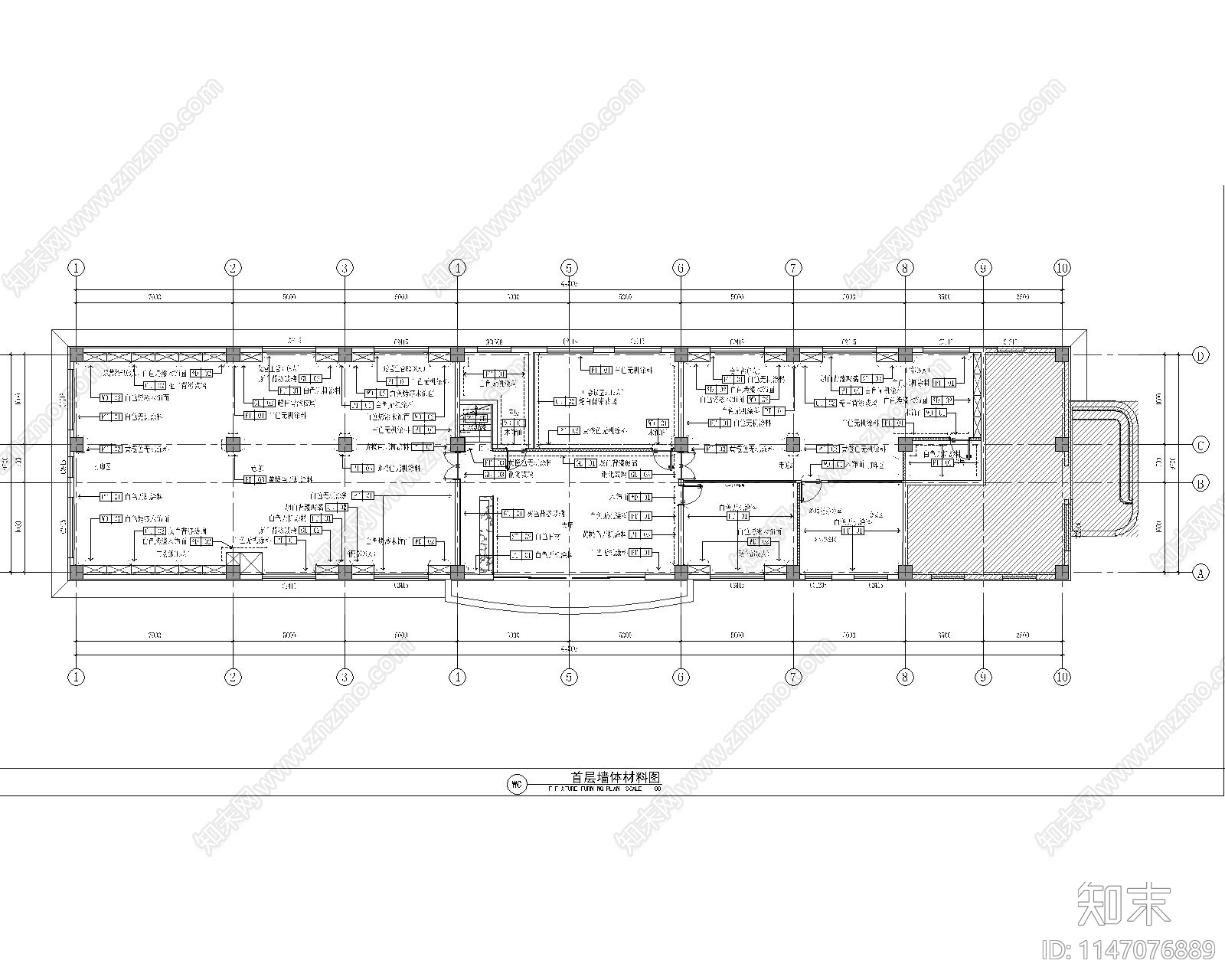 现代风格办公室室内cad施工图下载【ID:1147076889】