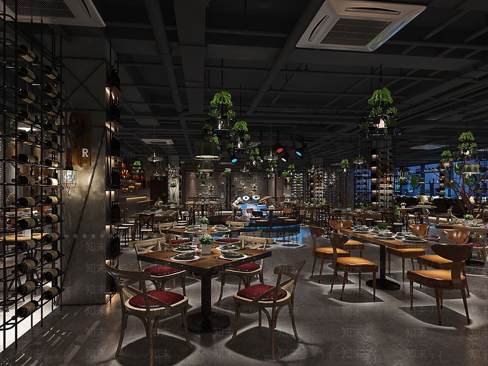 工业风西餐厅3D模型下载【ID:1146399485】
