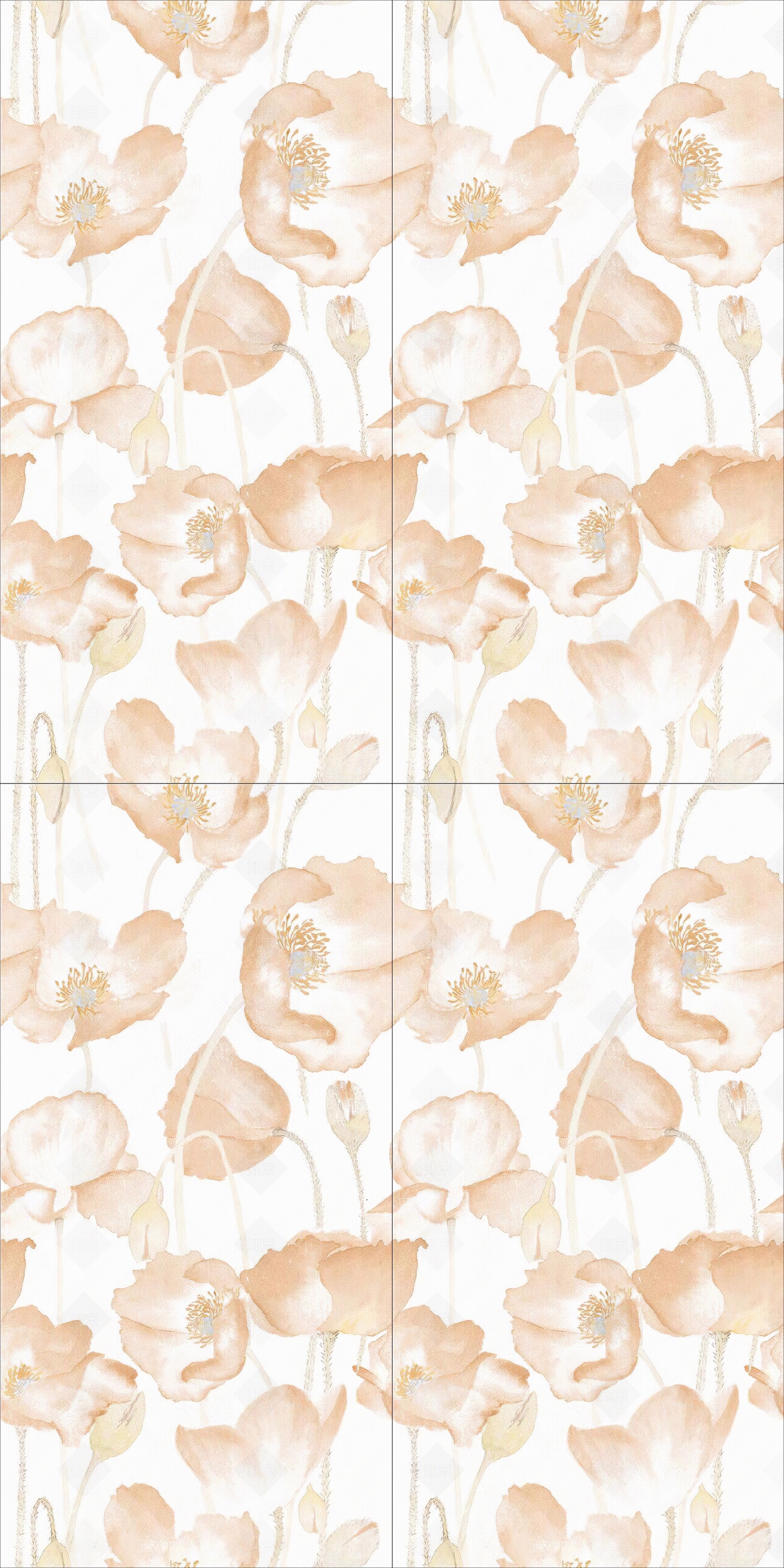 法式荷花暖色花砖贴图下载【ID:1146411137】