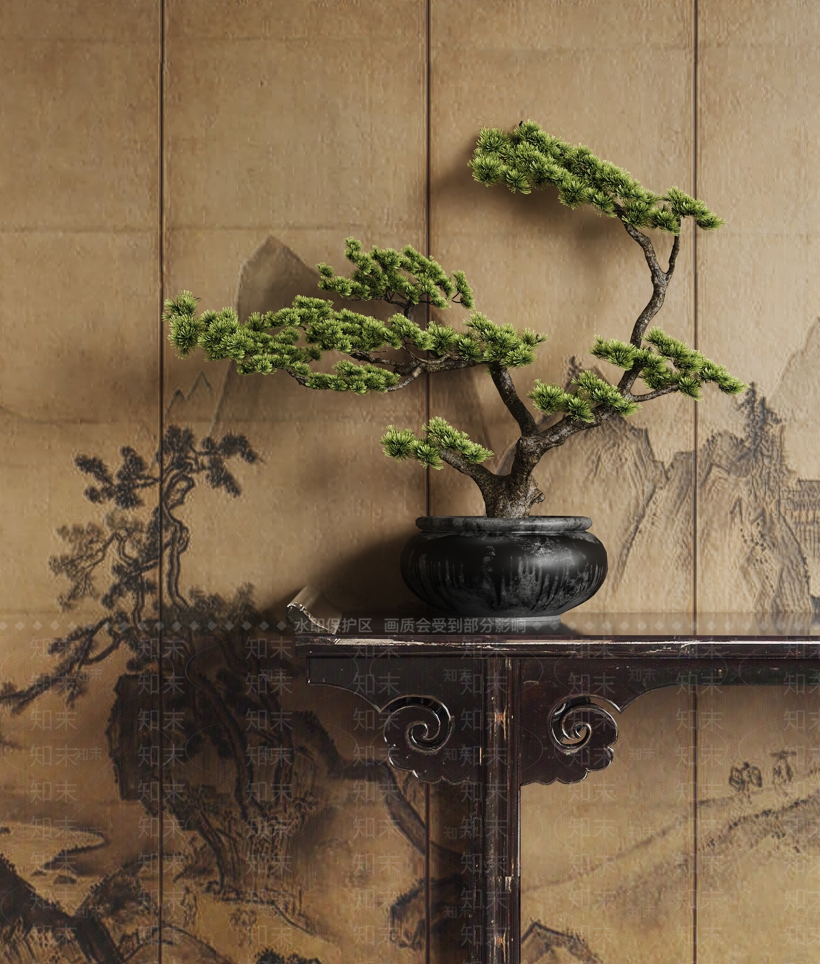 松树盆景SU模型下载【ID:1146410689】