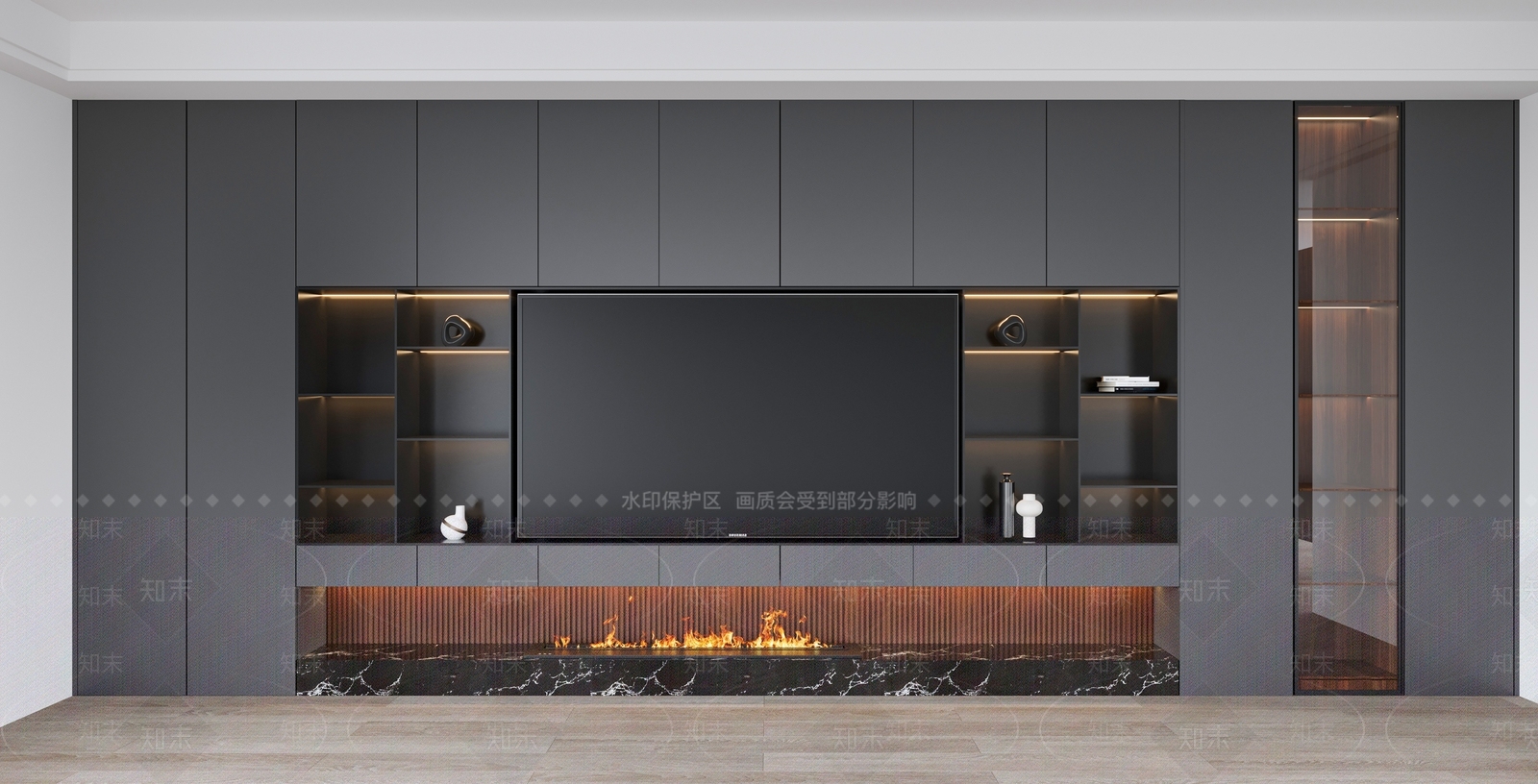 现代客厅电视背景3D模型下载【ID:1146416085】