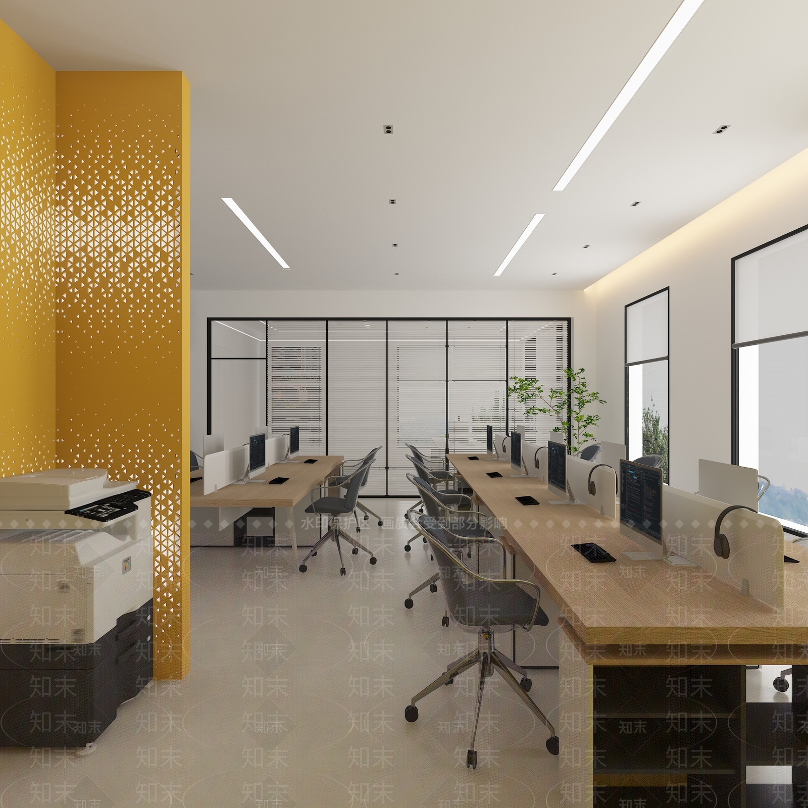 现代公共办公室3D模型下载【ID:1146416430】_知末3d模型网