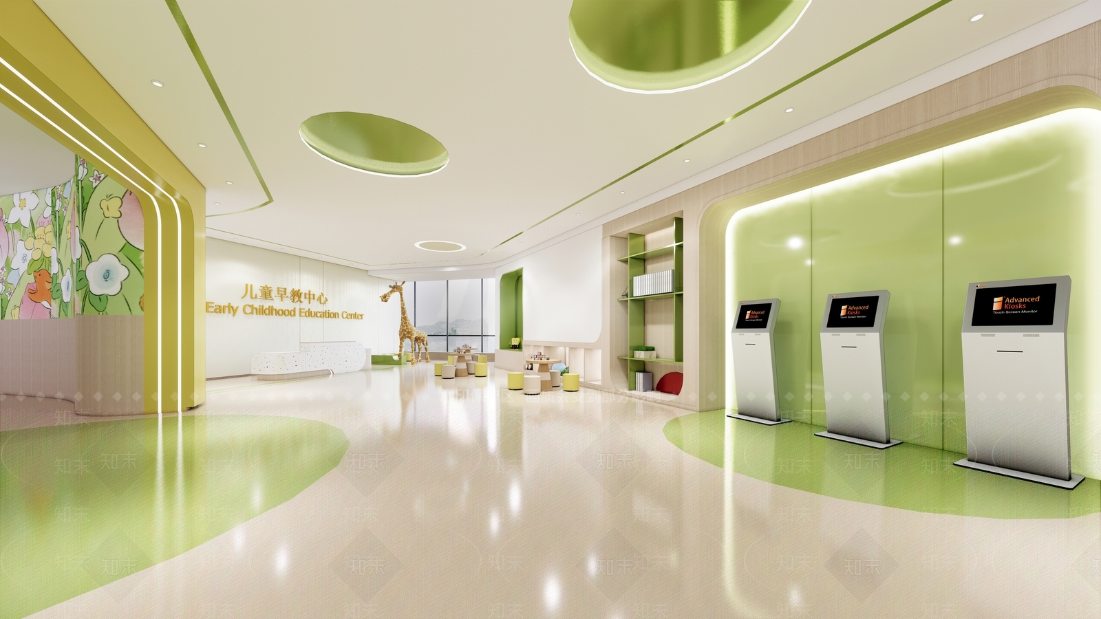 现代儿童早教园大厅SU模型下载【ID:1146416676】