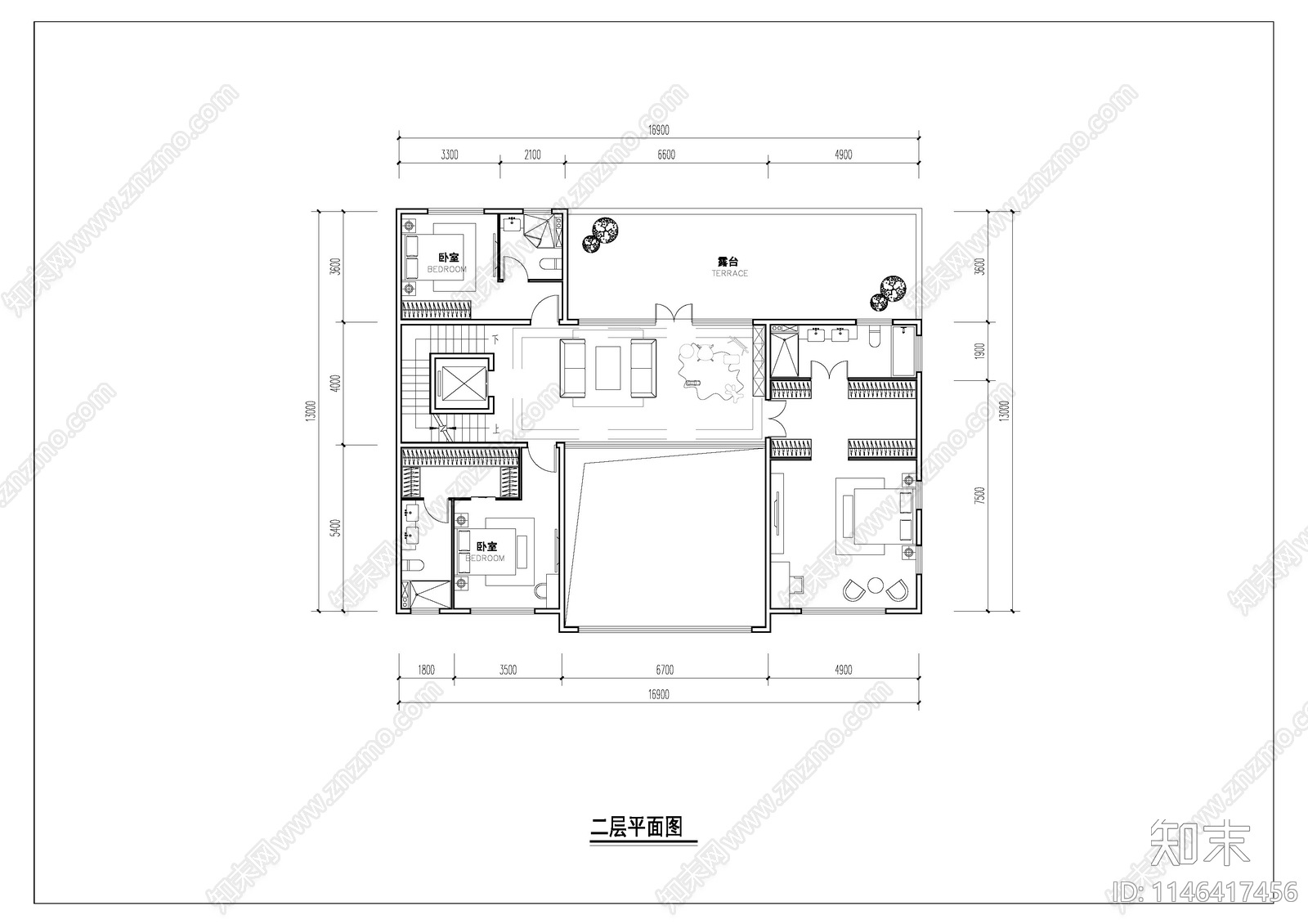 四层600平类独栋别墅建筑cad施工图下载【ID:1146417456】