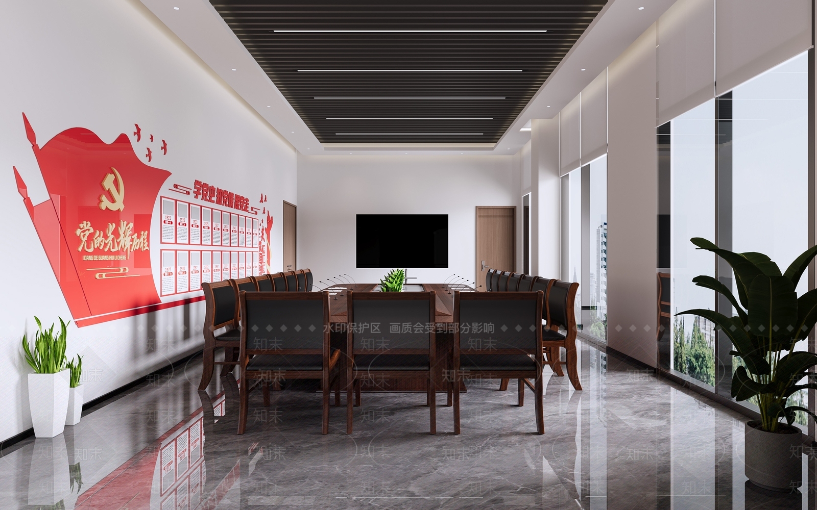 现代党建空间3D模型下载【ID:1146420912】