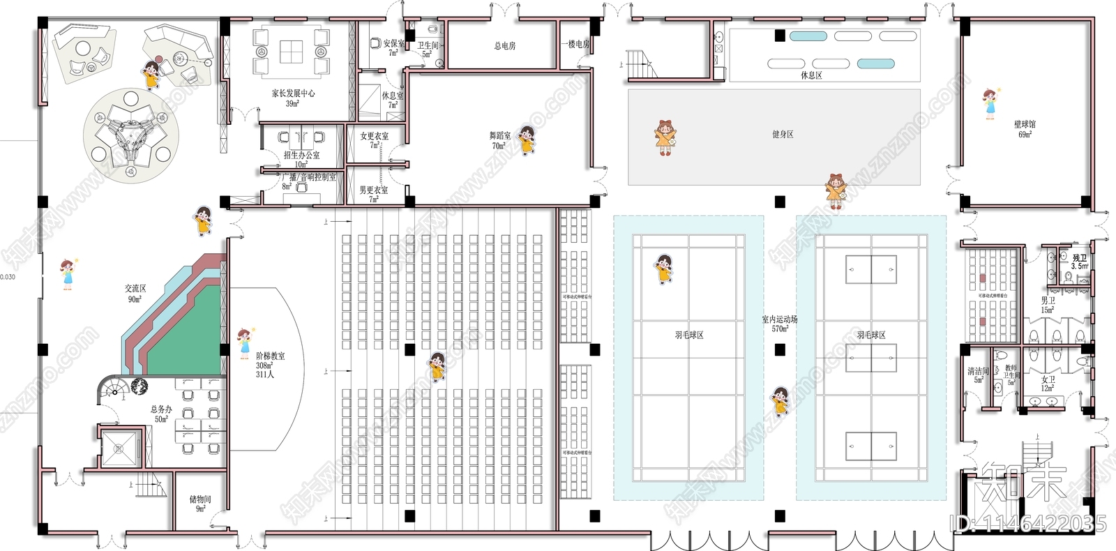 学校首层平面施工图下载【ID:1146422035】