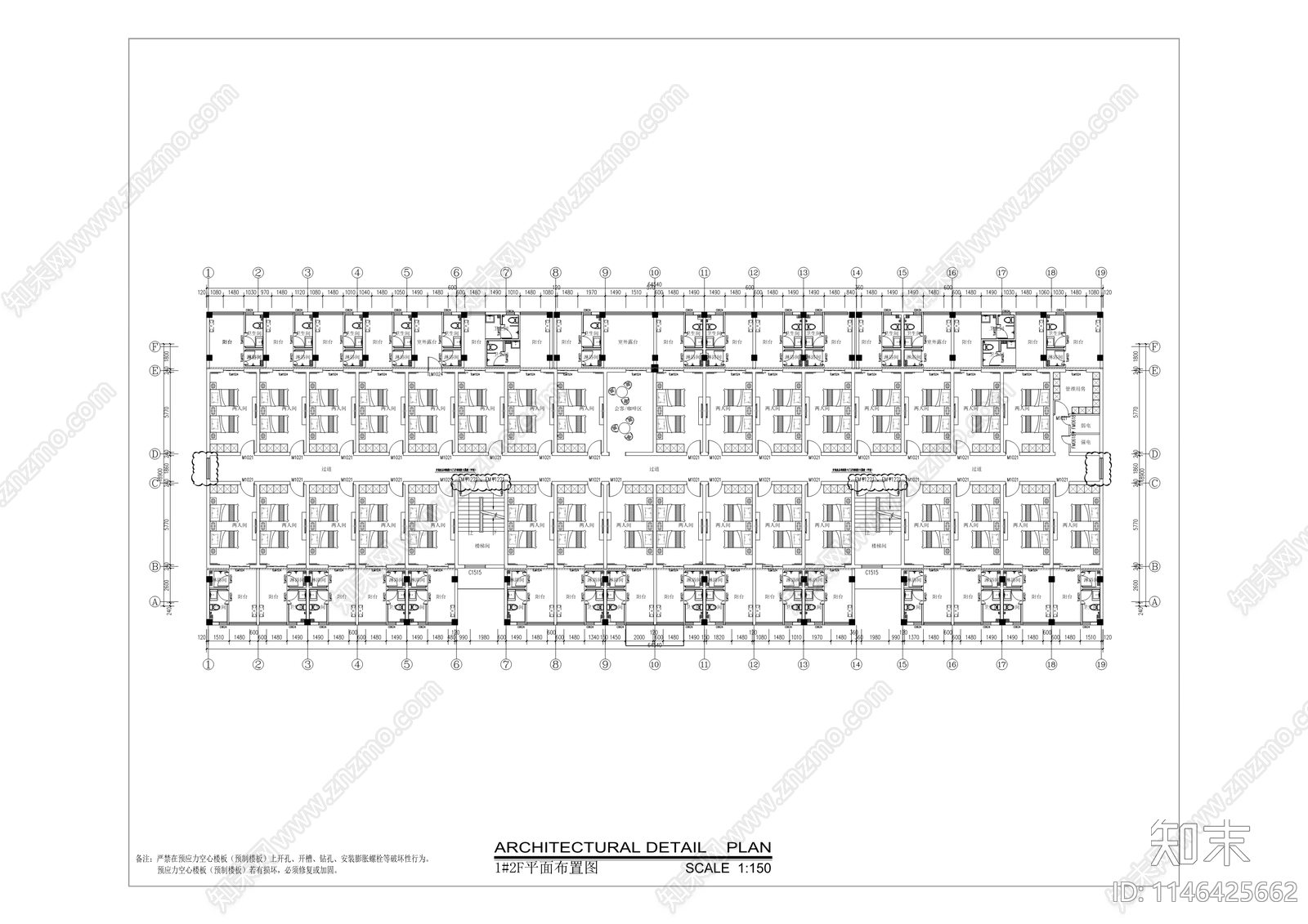 法治科技园室内装修cad施工图下载【ID:1146425662】