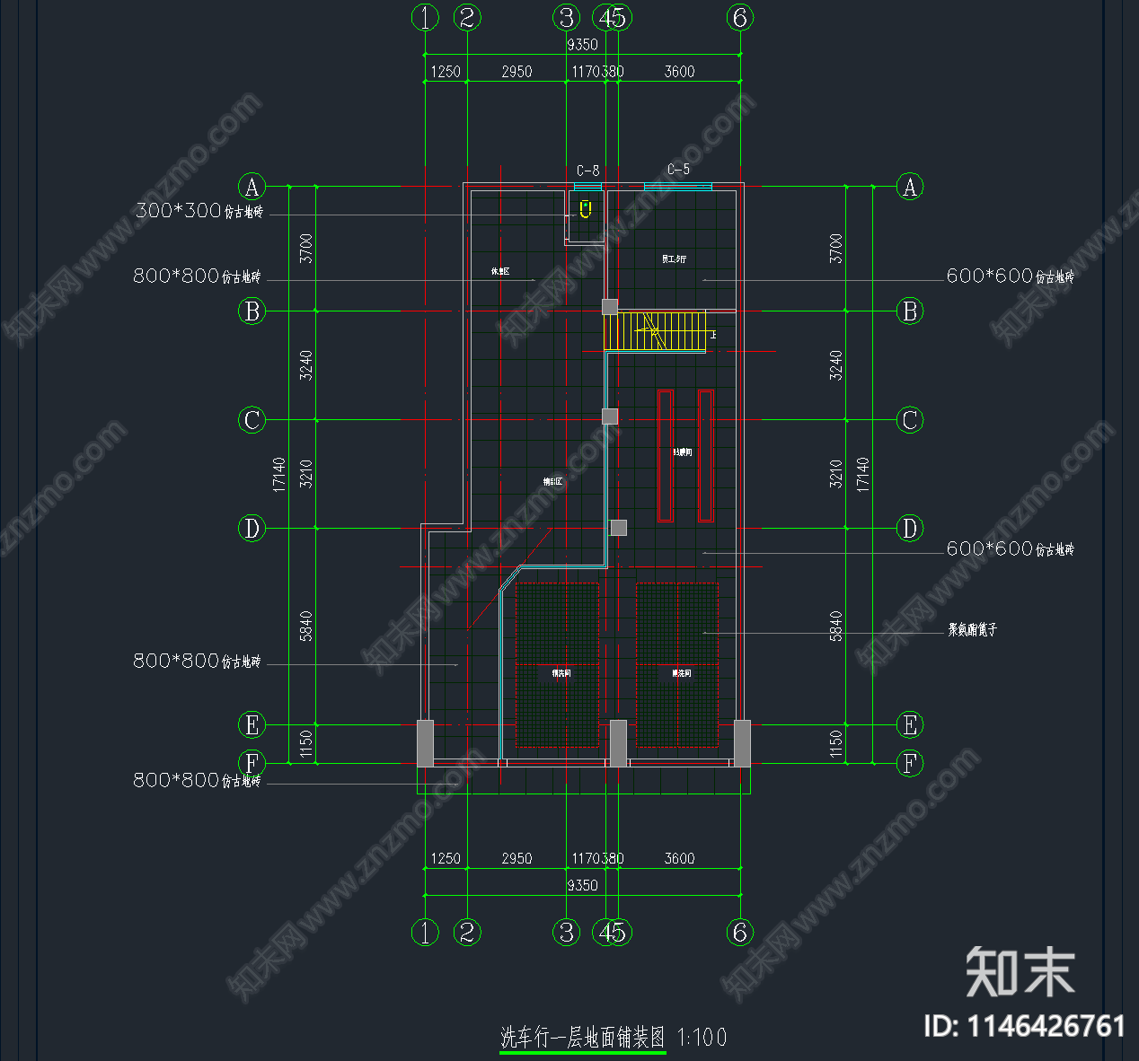 3套最新汽车美容洗车店室内cad施工图下载【ID:1146426761】