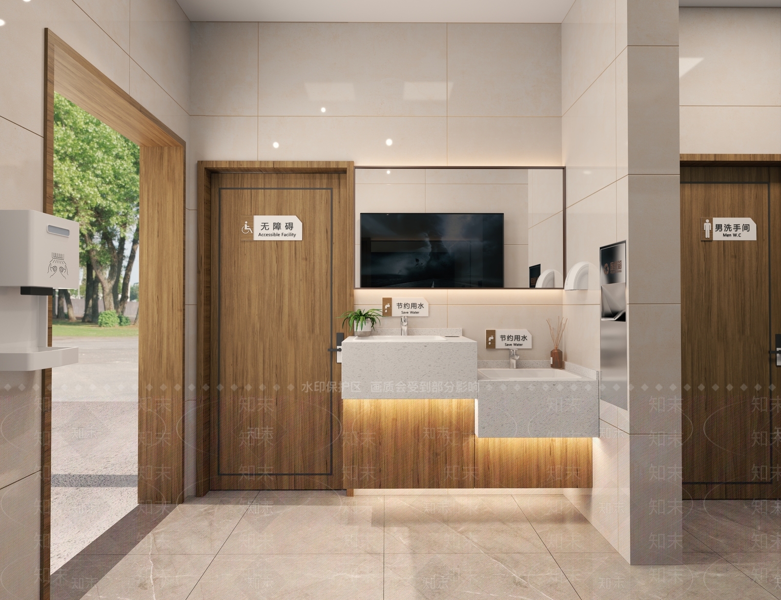 现代公共卫生间3D模型下载【ID:1146428386】