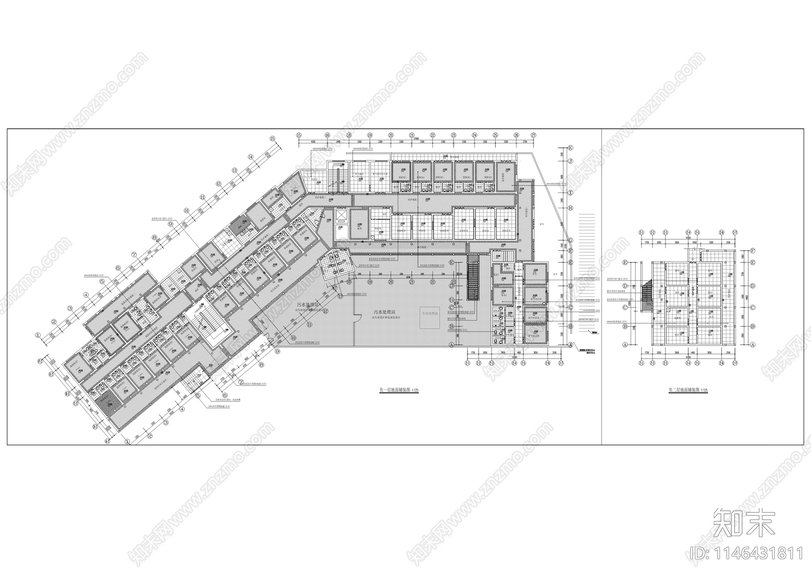 中医院传染病区室内装修cad施工图下载【ID:1146431811】