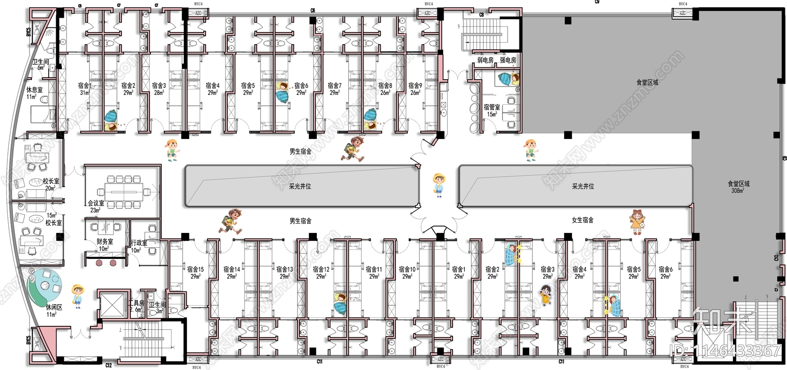 学校宿舍施工图下载【ID:1146433367】