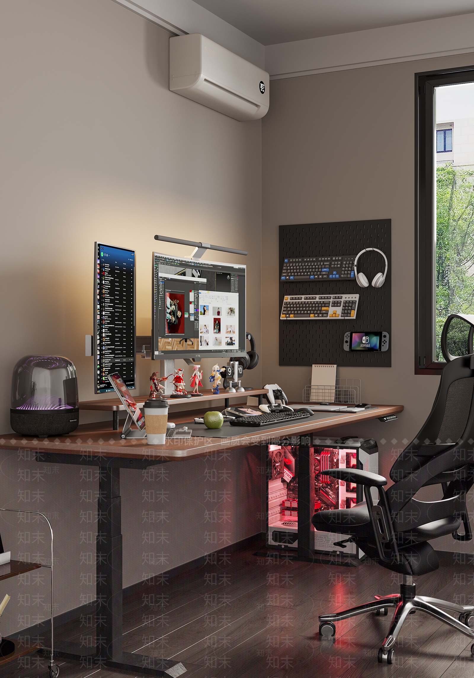 现代酷炫电竞房3D模型下载【ID:1146434601】