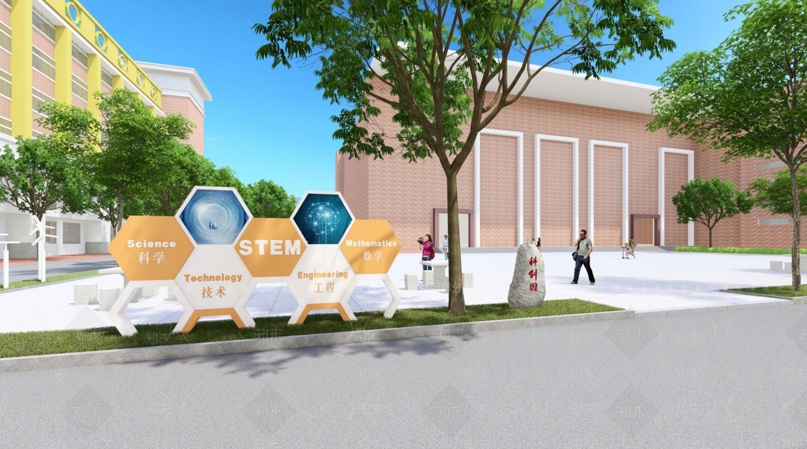 现代风格科创园景观SU模型下载【ID:1146436157】