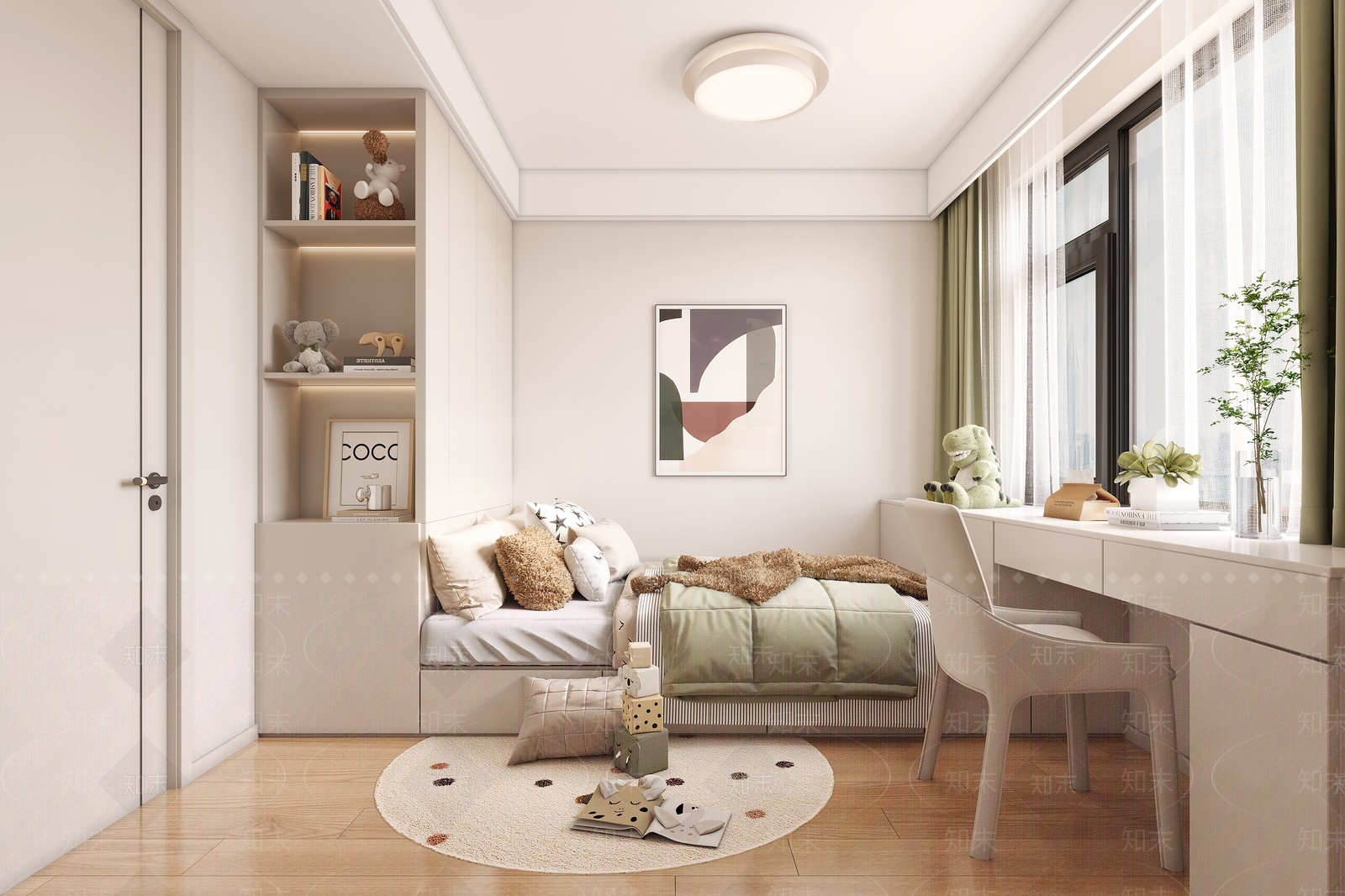 现代榻榻米卧室3D模型下载【ID:1146440307】