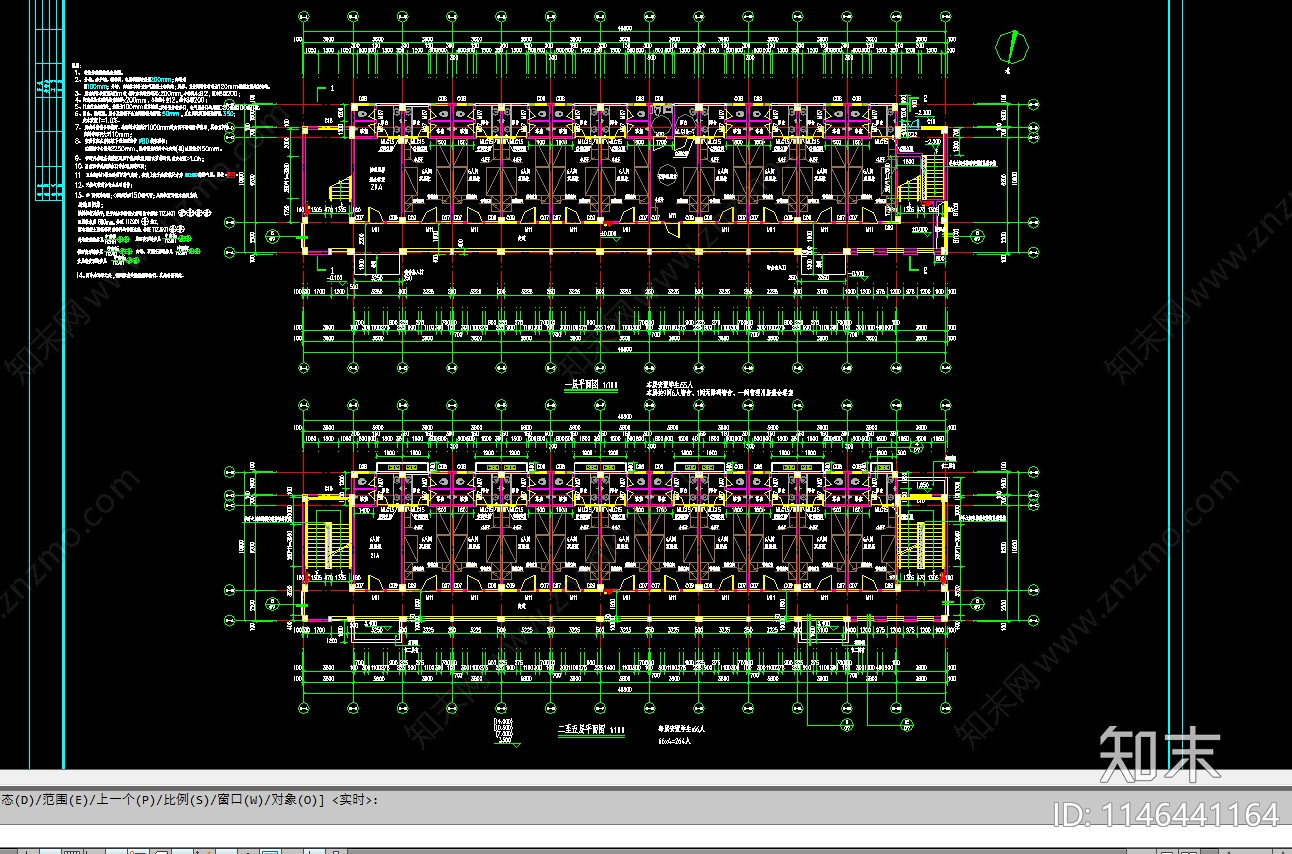 学生宿舍楼建筑cad施工图下载【ID:1146441164】