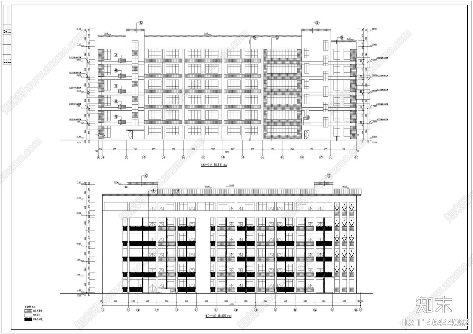 职业学校实训楼建筑cad施工图下载【ID:1146444082】