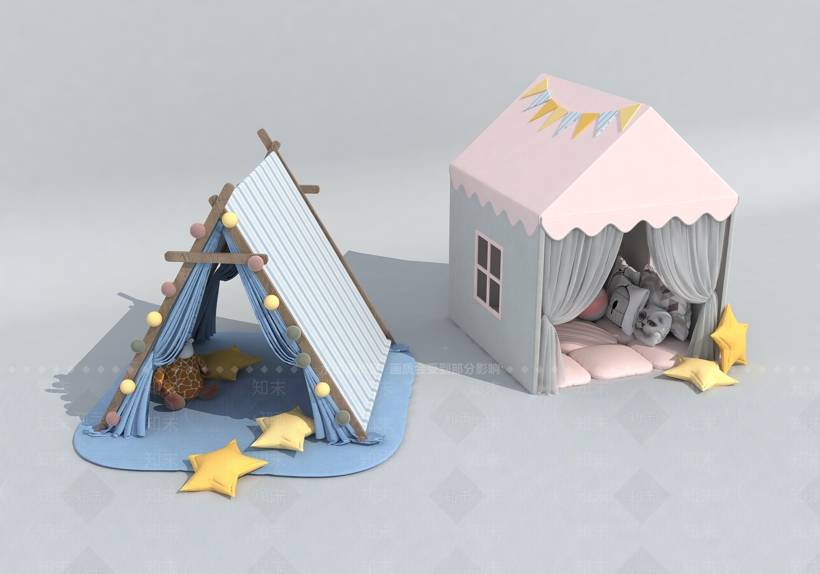 现代儿童帐篷3D模型下载【ID:1146444802】