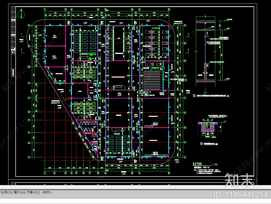 卫生职业学校实训楼建筑cad施工图下载【ID:1146445254】