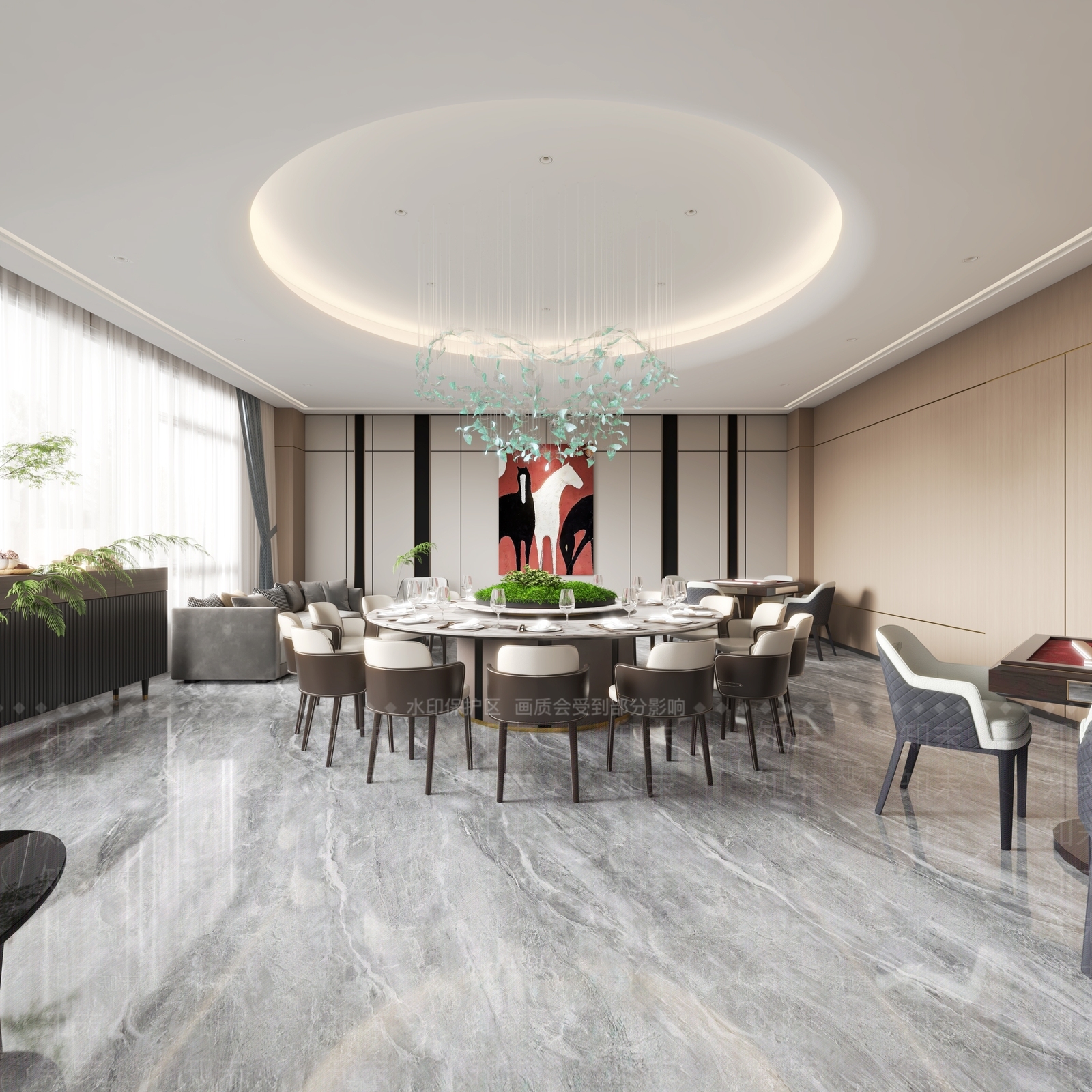 现代餐厅包厢3D模型下载【ID:1146445377】_知末3d模型网