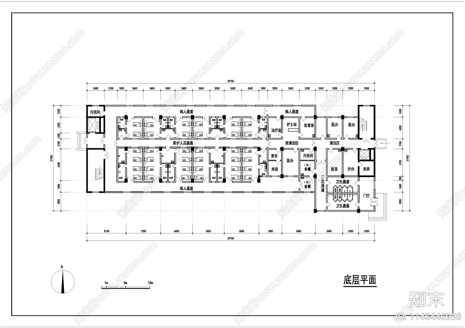 医院住院楼总平图施工图下载【ID:1146446998】