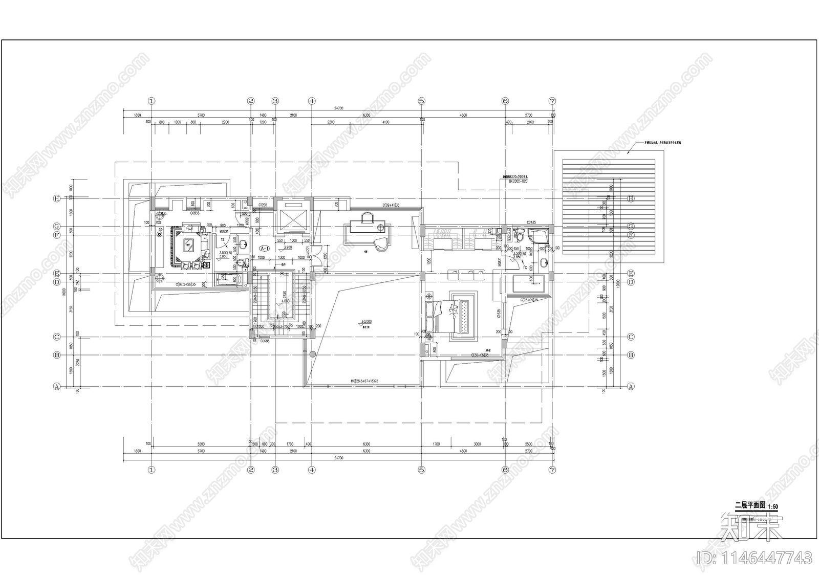 山地别墅建筑施工图下载【ID:1146447743】