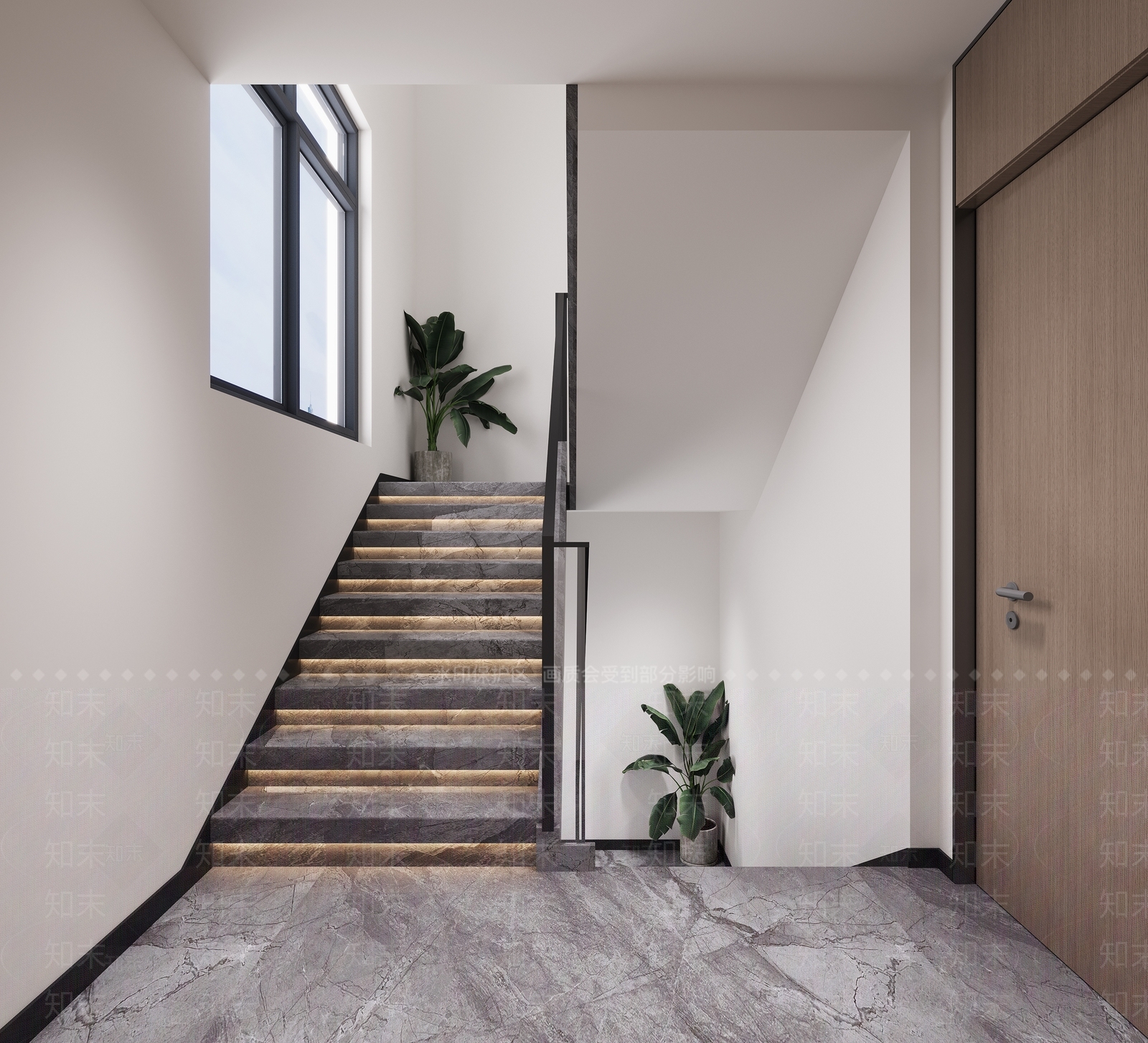 现代楼梯间3D模型下载【ID:1146449101】