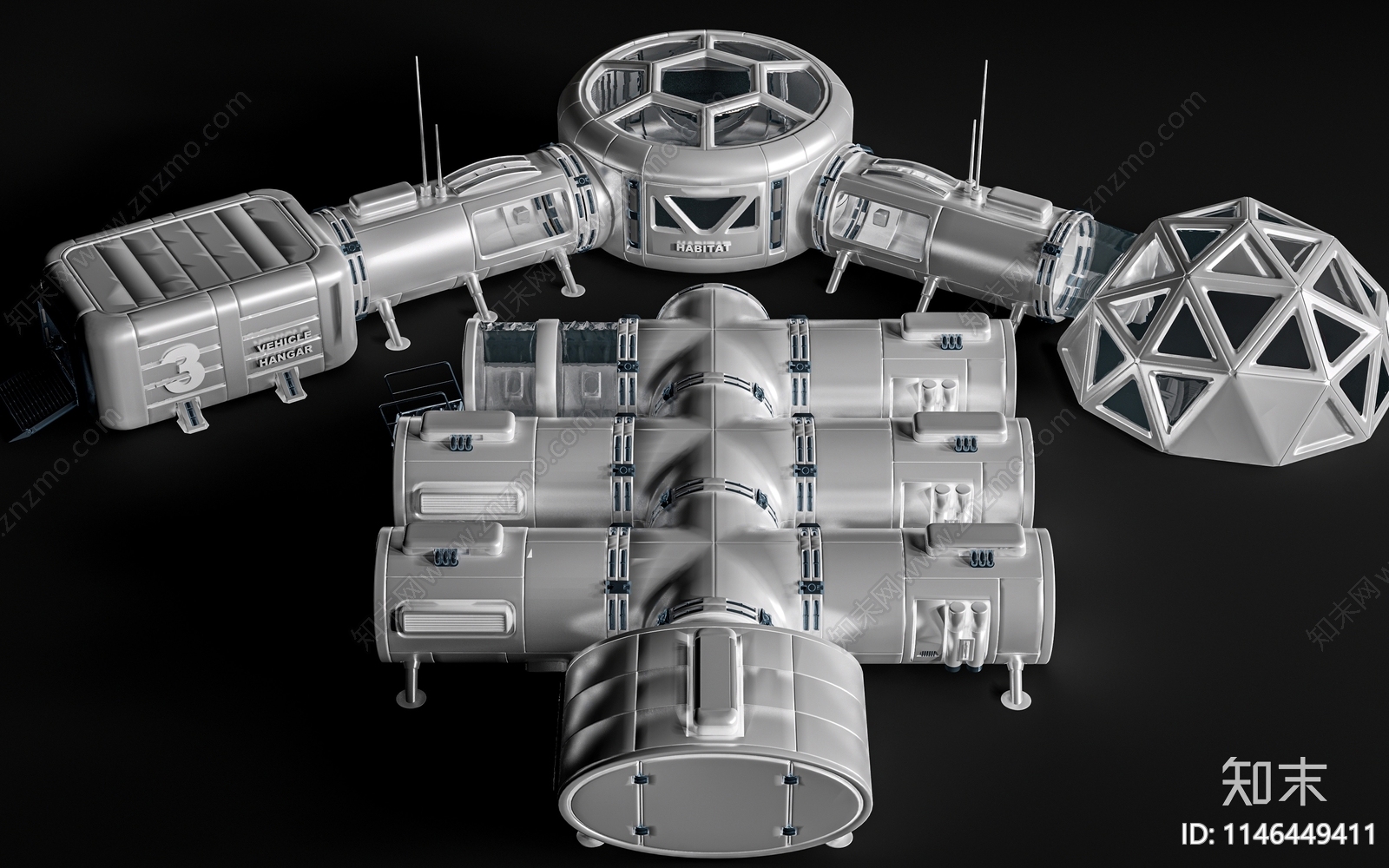 现代空间站民宿SU模型下载【ID:1146449411】
