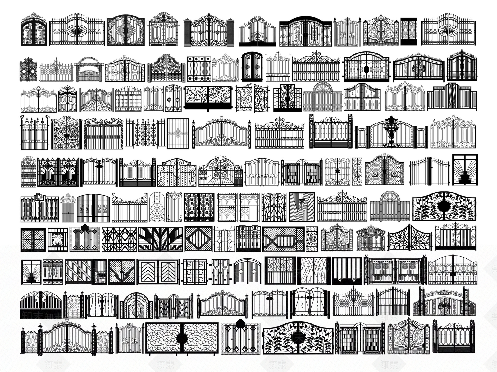 欧式铁艺大门3D模型下载【ID:1146452773】