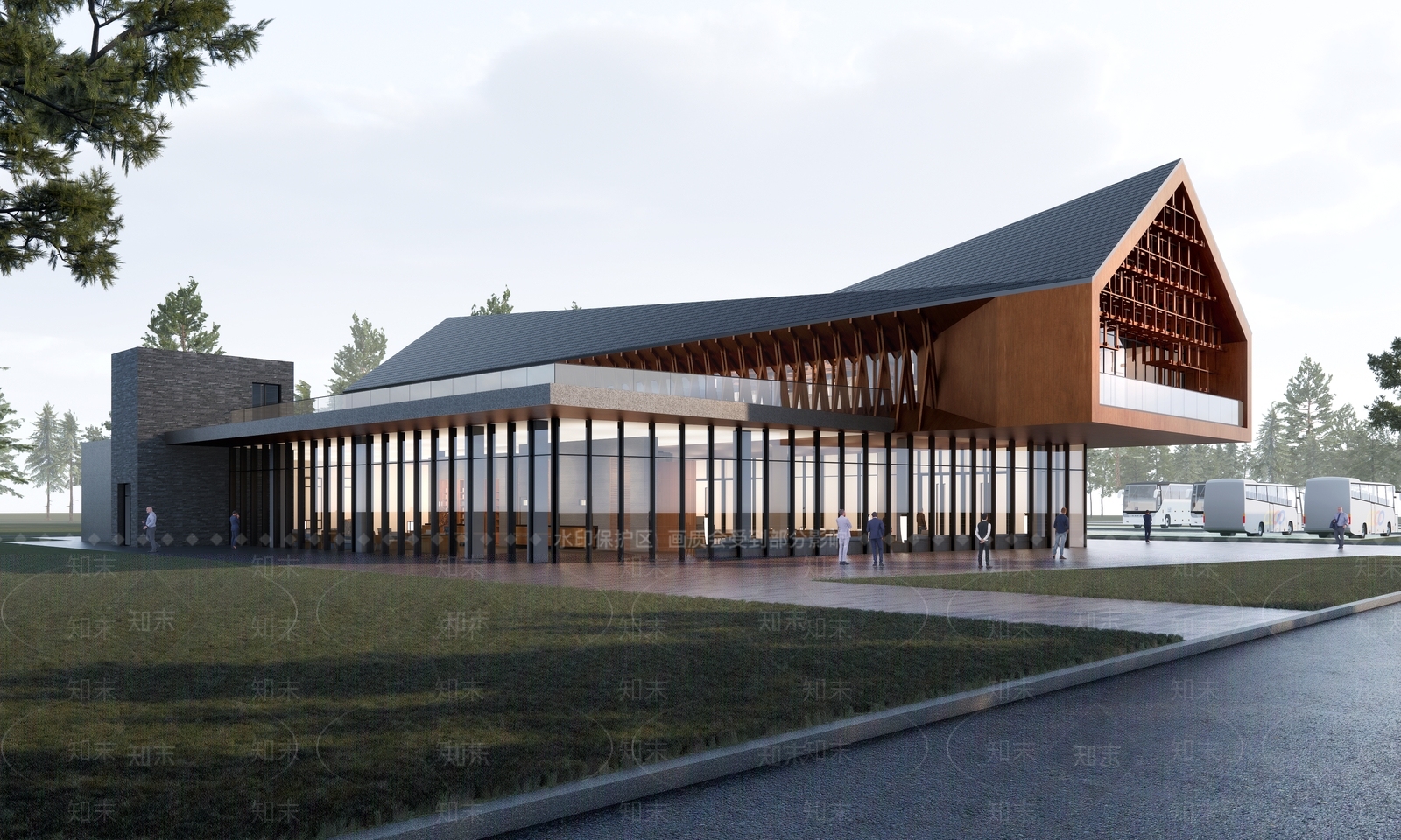 现代游客服务中心SU模型下载【ID:1146457164】