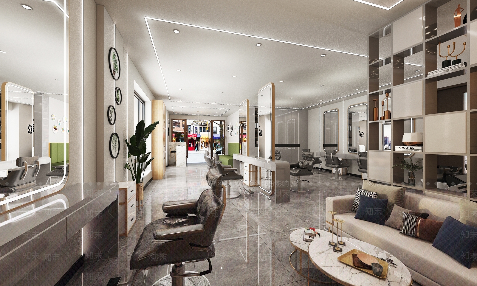 现代美发店3D模型下载【ID:1146458248】