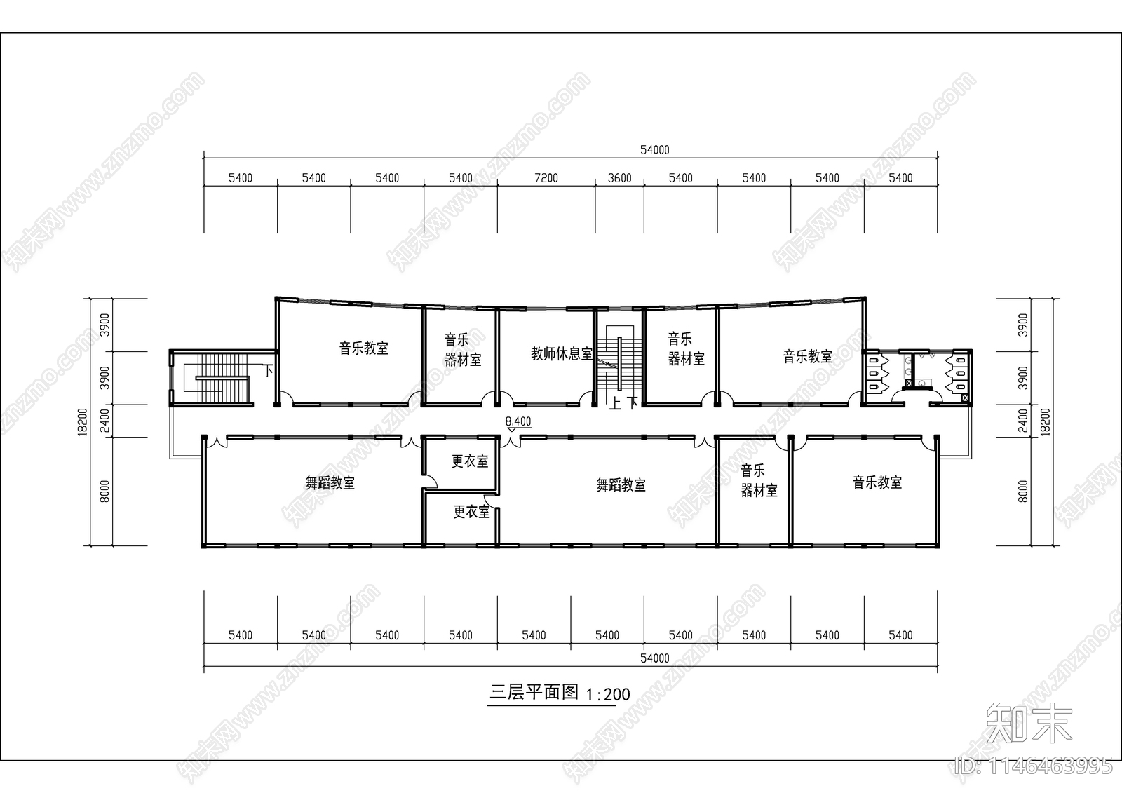 艺术楼建筑详图cad施工图下载【ID:1146463995】