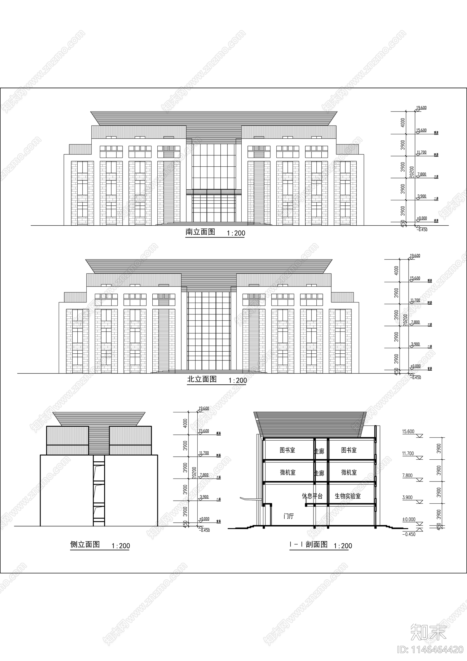 综合楼建筑详图cad施工图下载【ID:1146464420】