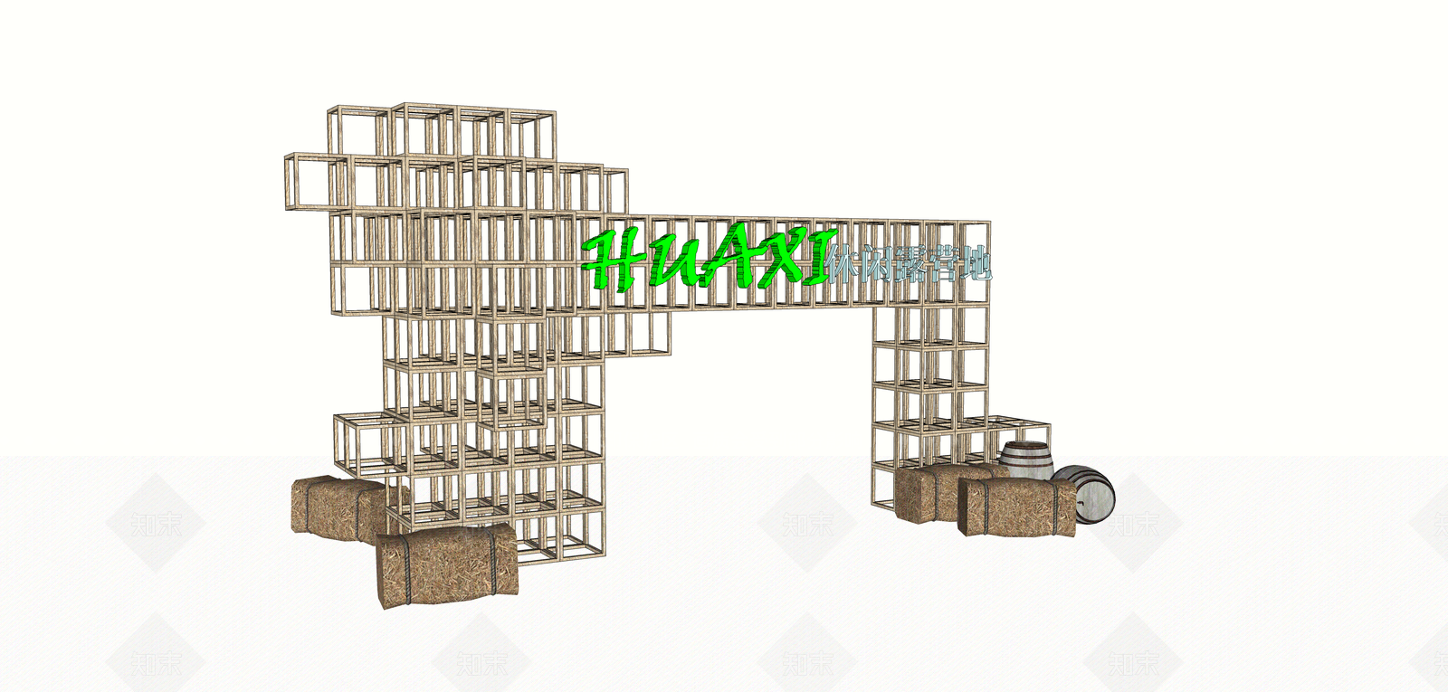 现代入口大门SU模型下载【ID:1146464931】