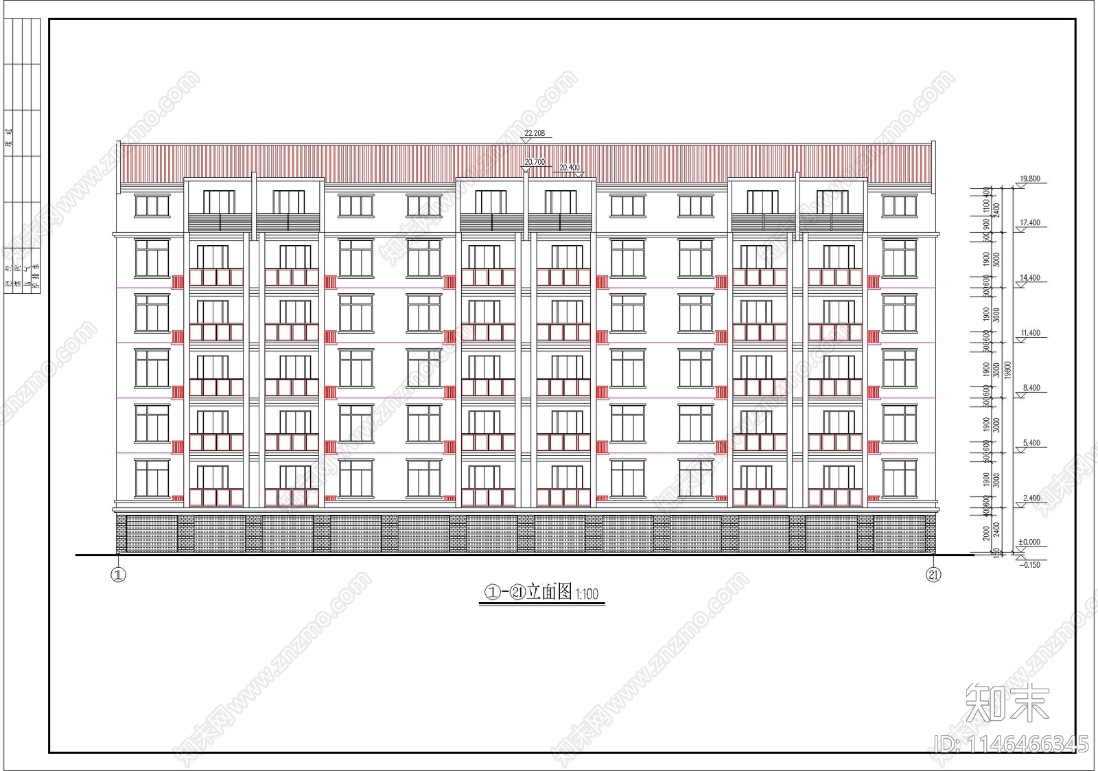 单元式多层住宅建筑施工图下载【ID:1146466345】
