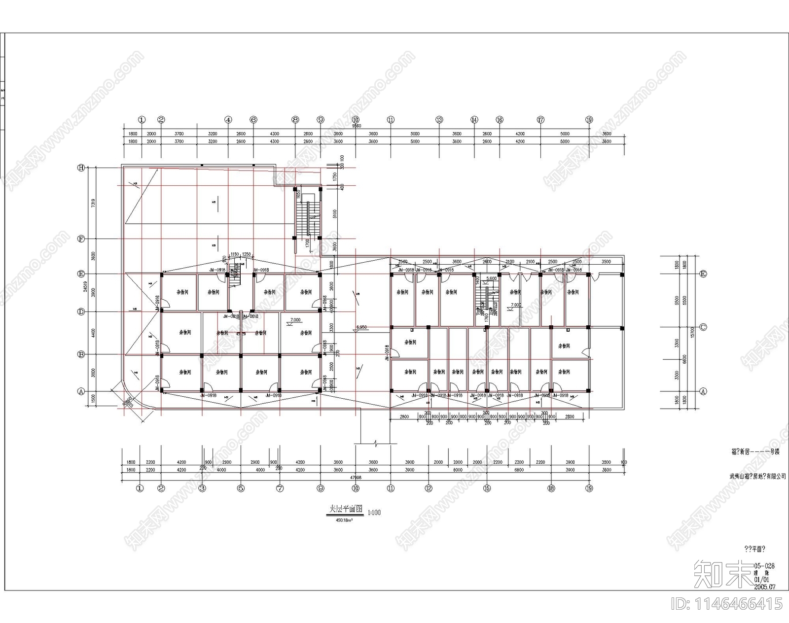 高层商住结构建筑cad施工图下载【ID:1146466415】