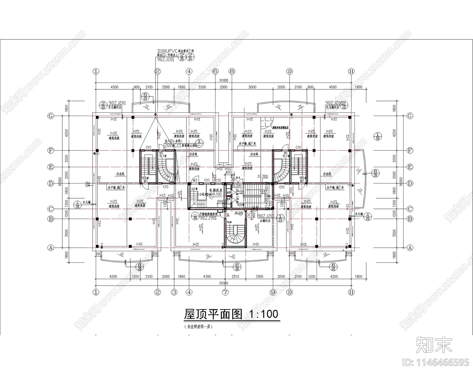 高层商住楼建筑cad施工图下载【ID:1146466595】